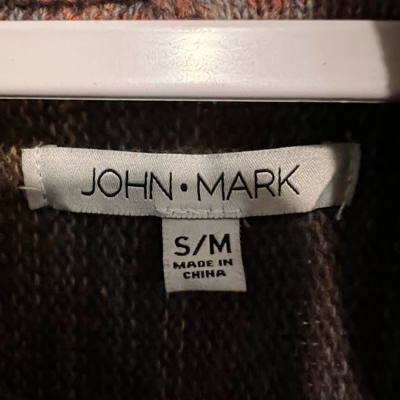 John & Mark Tunic Brown Multicolored Boho cowl neck 3/4 Dolman sleeve Sweater - Picture 2 of 7